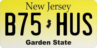 NJ license plate B75HUS