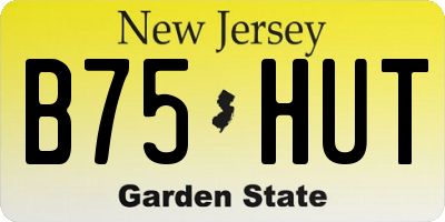 NJ license plate B75HUT