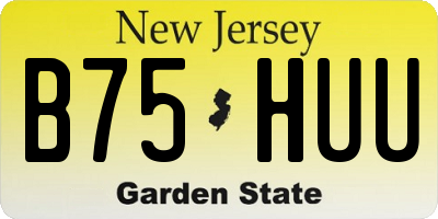 NJ license plate B75HUU