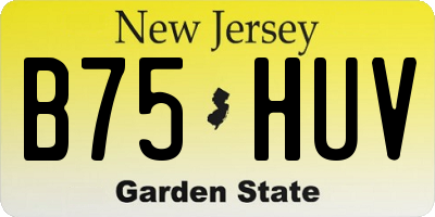NJ license plate B75HUV