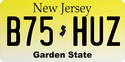 NJ license plate B75HUZ
