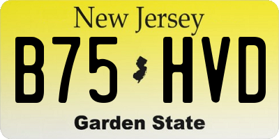 NJ license plate B75HVD