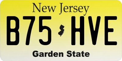 NJ license plate B75HVE