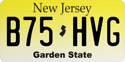 NJ license plate B75HVG