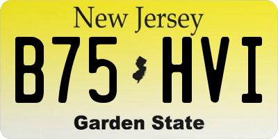 NJ license plate B75HVI