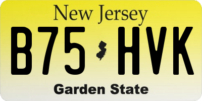 NJ license plate B75HVK