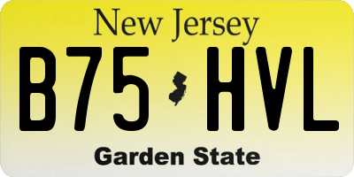 NJ license plate B75HVL