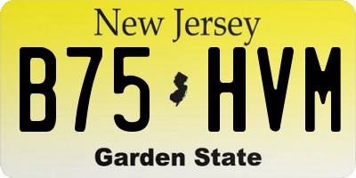 NJ license plate B75HVM