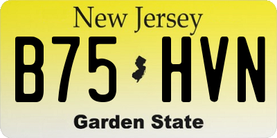 NJ license plate B75HVN