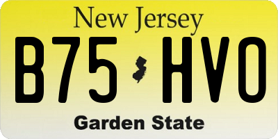 NJ license plate B75HVO