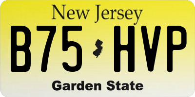 NJ license plate B75HVP