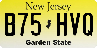 NJ license plate B75HVQ