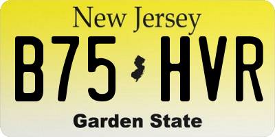 NJ license plate B75HVR