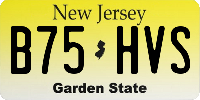 NJ license plate B75HVS
