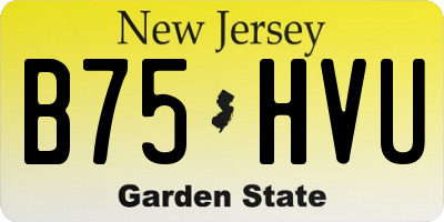 NJ license plate B75HVU