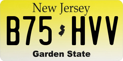 NJ license plate B75HVV
