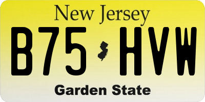 NJ license plate B75HVW
