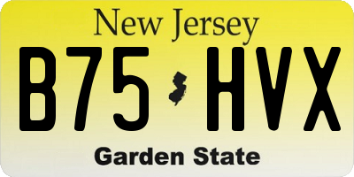 NJ license plate B75HVX