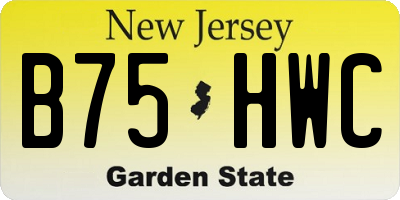 NJ license plate B75HWC