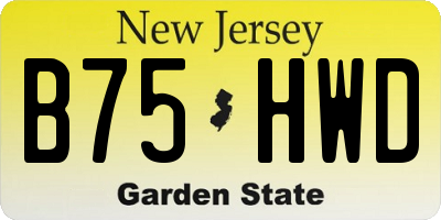 NJ license plate B75HWD