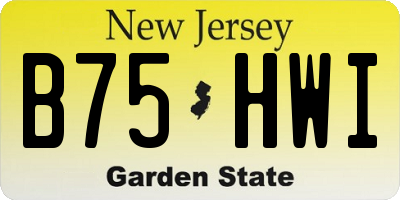 NJ license plate B75HWI