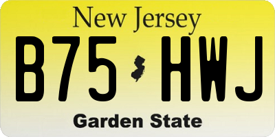 NJ license plate B75HWJ