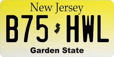 NJ license plate B75HWL