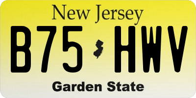 NJ license plate B75HWV