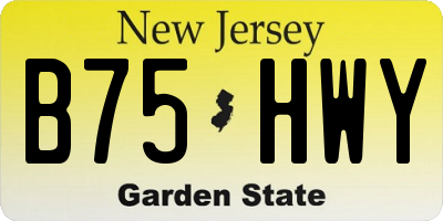 NJ license plate B75HWY