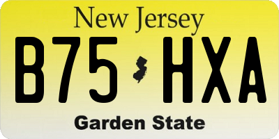 NJ license plate B75HXA