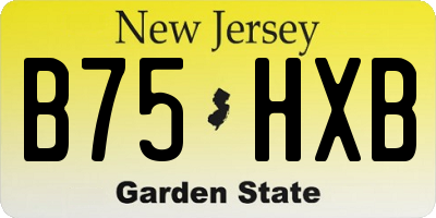 NJ license plate B75HXB