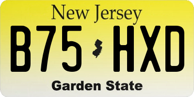 NJ license plate B75HXD