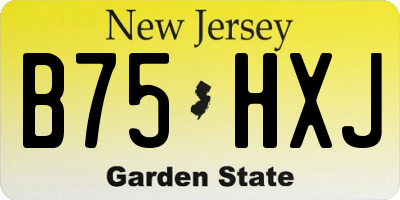 NJ license plate B75HXJ