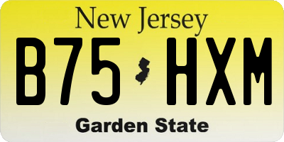 NJ license plate B75HXM