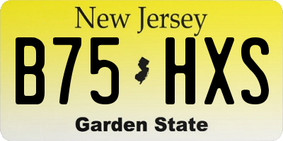 NJ license plate B75HXS