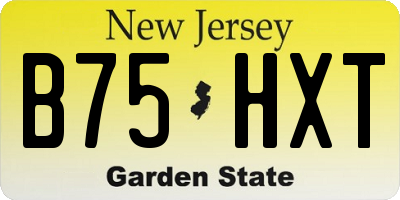NJ license plate B75HXT