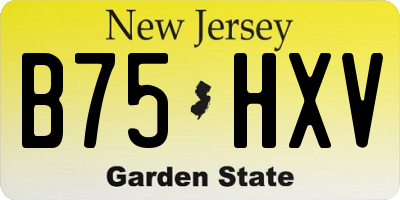 NJ license plate B75HXV