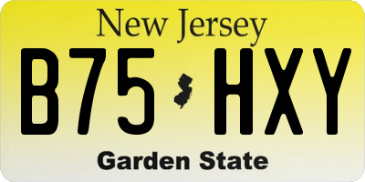 NJ license plate B75HXY