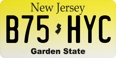NJ license plate B75HYC