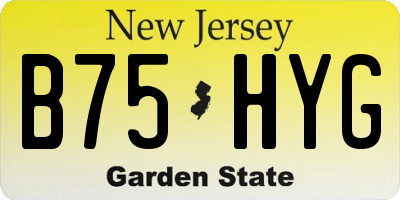 NJ license plate B75HYG