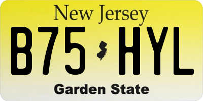 NJ license plate B75HYL