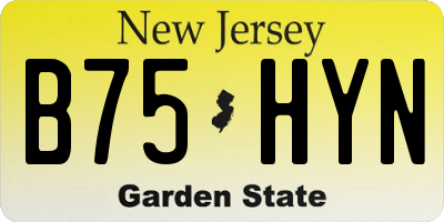 NJ license plate B75HYN