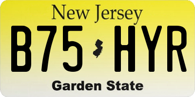 NJ license plate B75HYR