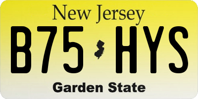 NJ license plate B75HYS