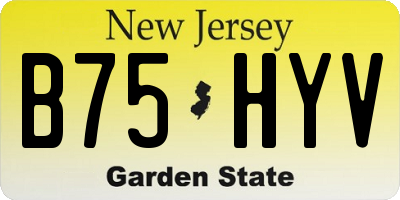 NJ license plate B75HYV