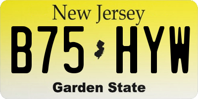 NJ license plate B75HYW