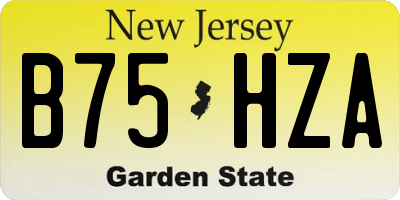 NJ license plate B75HZA