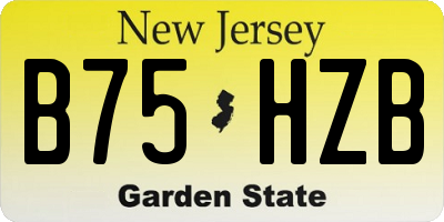 NJ license plate B75HZB