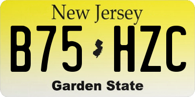 NJ license plate B75HZC
