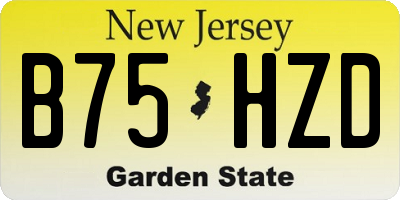 NJ license plate B75HZD